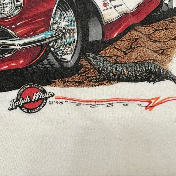 Vintage Route 66 Corvette Single Stitch Mens Sz XL  White Graphic Tshirt 90’s - Picture 3 of 15